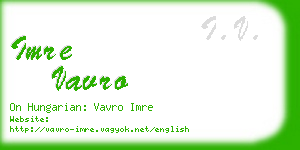 imre vavro business card